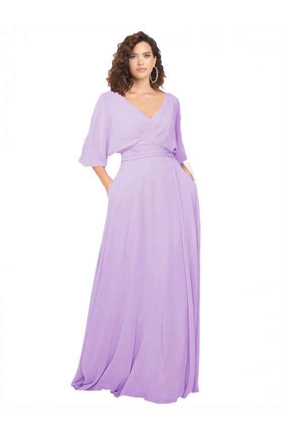 Cheap Chiffon Bridesmaid Dress with Ruched Waist Canada