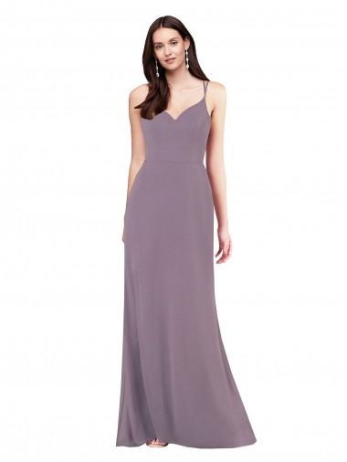 Cheap Simple Floor-Length Chiffon Bridesmaid Dress with Criss-Cross Back Canada