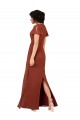 Cheap Deep V-Neckline Chiffon Bridesmaid Dress with Flutter Sleeves Canada