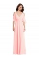 Cheap Cold Shoulder Draped Wrap Maxi Bridesmaid Dress Canada