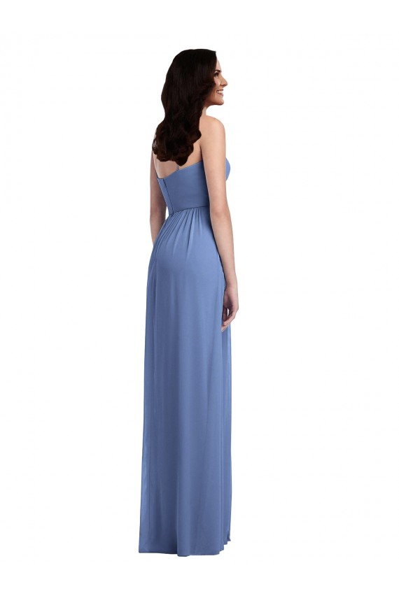 Cheap Slim Spaghetti Straps Chiffon Bridesmaid Dress with Front Slit Canada