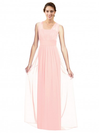 Cheap V-Neck Full Length Chiffon Bridesmaid Dress Canada