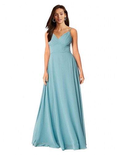 Cheap Draped Empire V-Neck Chiffon Bridesmaid Dress Canada