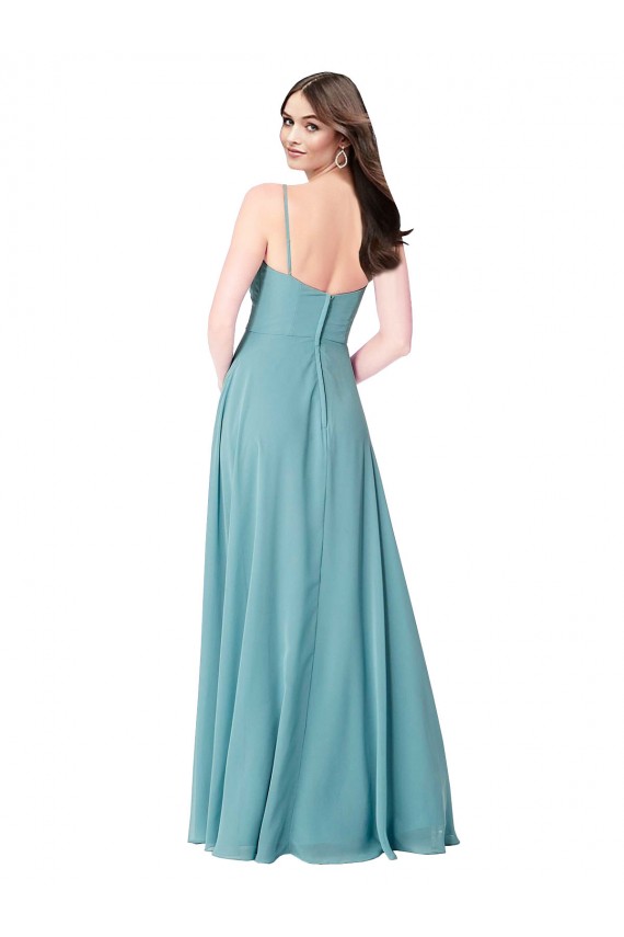 Cheap Draped Empire V-Neck Chiffon Bridesmaid Dress Canada