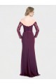 Cheap Full Length Long Bridesmaid Dress with Lace Off The Shoulder Bodice Canada