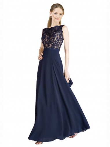 Cheap Bateaux Neckline A-Line Lace Bridesmaid Dress with Top Nude Layer Canada