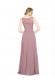 Cheap Long A-Line Chiffon Bridesmaid Dress with Sleeveless Lace Crop Top Canada