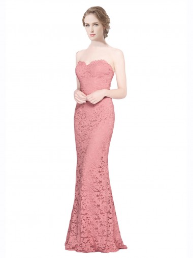 Cheap Fitted Sweetheart Mermaid Lace Bridesmaid Dress Canada