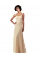 Cheap Lace A-Line Long Bridesmaids Dress with Satin Waistband Canada