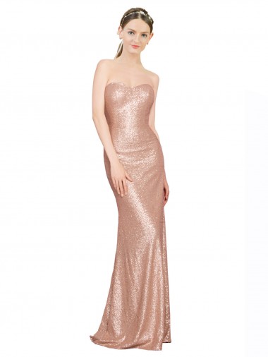 Cheap Sweetheart Full Length Long Sequin Bridesmaid Dress Canada