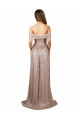 Cheap Strapless Scoop Neck Off the Shoulder Long Sequin Bridesmaid Dress with High Slit Canada