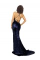 Cheap Mermaid V-Neck Low Back Long Sequin Bridesmaid Dress Canada