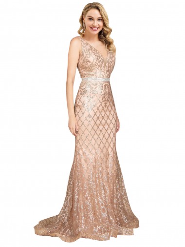 Cheap Sleek Long Mermaid Sparkling Sequin Bridesmaid Dress Canada