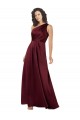 Cheap One Shoulder Silky Satin Bridesmaid Dress with Subtle Pleats Canada