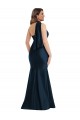 Cheap Scarf Neck One Shoulder Silky Satin Mermaid Bridesmaid Dress with Front Slit Canada