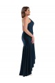 Cheap Pleated Wrap Ruffled High Low Silky Satin Bridesmaid Dress Canada