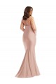 Cheap Criss Cross Halter Open Back Silky Satin Mermaid Bridesmaid Dress Canada