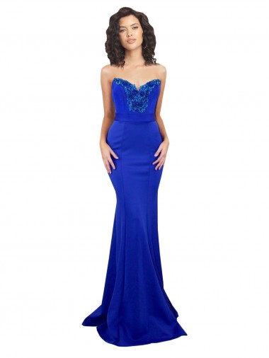 Cheap Sweetheart Flower Neckline High Neck Crepe Bridesmaid Dress Canada