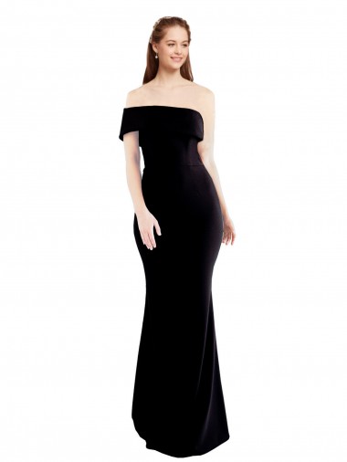 Cheap Asymmetrical Draped Off the Shoulder Banded Crepe Bridesmaid Dress Canada