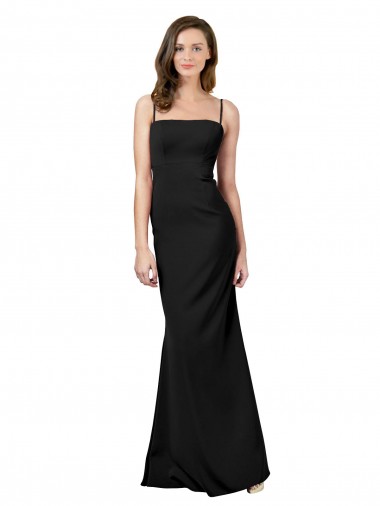 Cheap Fit and Flare Slim Crepe Bridesmaid Dress with Cutout Back Canada