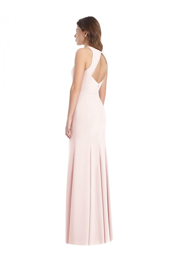 Cheap Diamond Cutout Back Trumpet Bridesmaid Dress with Front Slit Canada