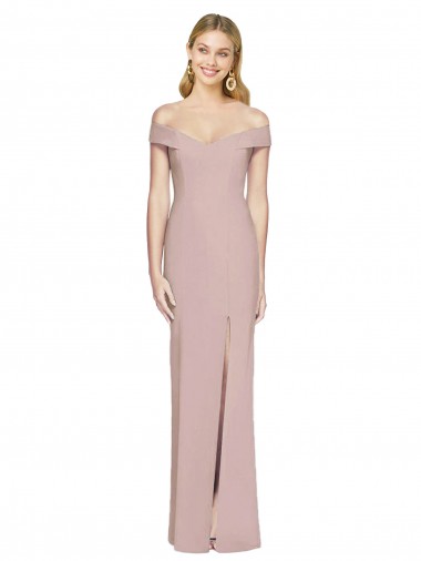 Cheap Off the Shoulder Criss Cross Back Trumpet Bridesmaid Dress Canada