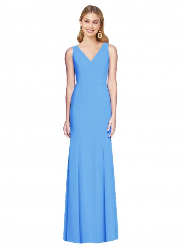 Cheap Flattering Trumpet Long Sleeveless Bridesmaid Dress with Open Back Canada