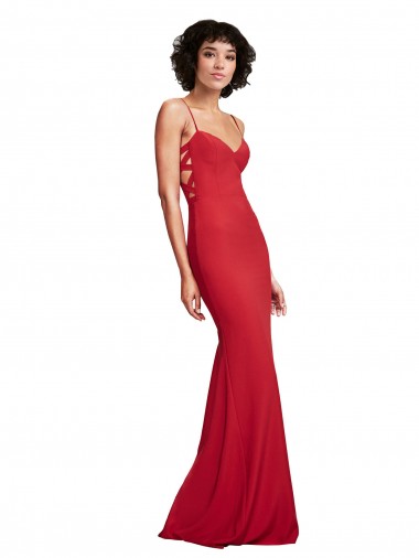 Cheap Spaghetti Strap Slip Neckline Crepe Bridesmaid Dress Canada