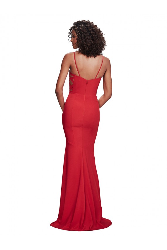 Cheap Spaghetti Strap Slip Neckline Crepe Bridesmaid Dress Canada