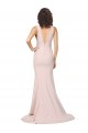 Cheap Deep Plunging V-Neckline Full Length Crepe Bridesmaid Dress with Deep V-Backline Canada