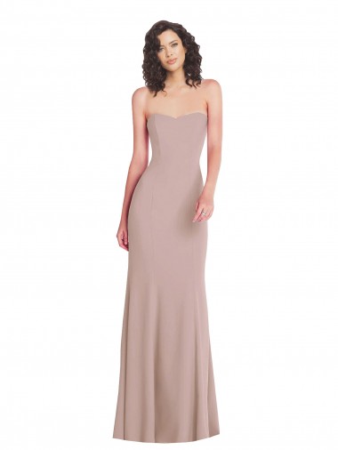 Cheap Strapless Princess Line Crepe Mermaid Bridesmaid Dress Canada