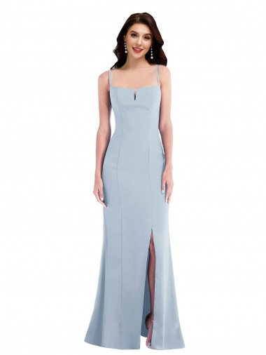 Cheap Flattering Crepe Trumpet Maxi Bridesmaid Dress with Front Slit Canada