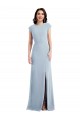 Cheap Cap Sleeve Open Back Trumpet Bridesmaid Dress with Front Slit Canada