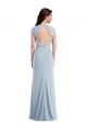 Cheap Cap Sleeve Open Back Trumpet Bridesmaid Dress with Front Slit Canada