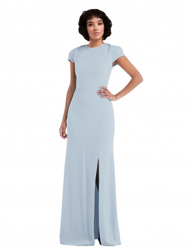 Cheap Cap Sleeve Cutout Tie Back Trumpet Bridesmaid Dress Canada