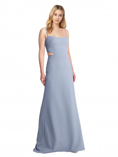 Cheap Feminine Scoop Neckline Long Crepe Slip Bridesmaid Dress  Canada