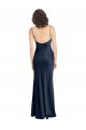 Cheap Cowl Neck Long Empire Waist Stretch Satin Bridesmaid Dress with Open Back Canada