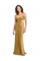 Cheap One Shoulder Long Floor Length Stretch Satin Slip Bridesmaid Dress Canada