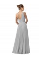 Cheap Floor Length Tulle Bridesmaid Dress with Shirred One Shoulder Bodice Canada