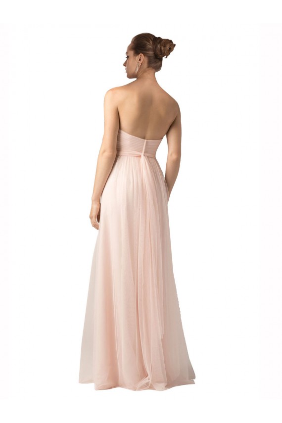 Cheap Sweetheart A-Line Tulle Bridesmaid Dress with Shirred Bodice Canada