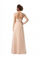 Cheap Illusion Sleeves Tulle Bridesmaid Dress with Shirred Bodice and Sweetheart Neckline Canada