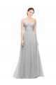 Cheap Long Twisted Sweetheart Neckline Tulle Bridesmaid Dress Canada