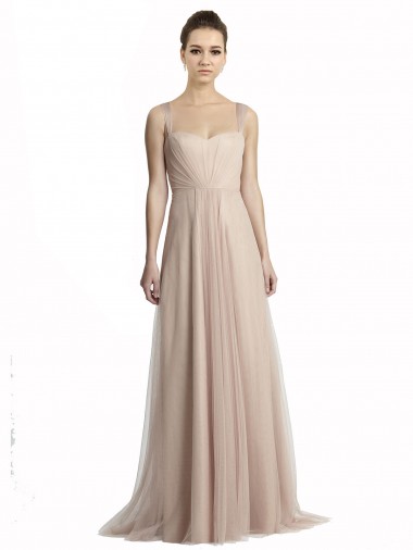 Cheap Sweetheart A-Line Tulle Draped Bridesmaid Dress Canada