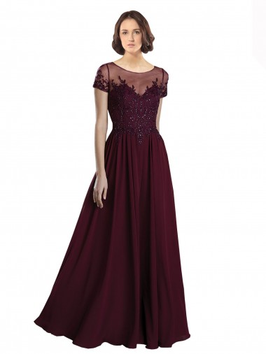 Cheap Full Length Beaded and Embroidered Tulle Bodice Long Chiffon Bridesmaid Dress Canada