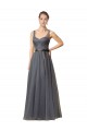 Cheap Sweetheart Long Tulle Bridesmaid Dress with Sash Canada