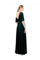 Cheap Deep V-Neck Flutter Sleeves Long Velvet Wrap Bridesmaid Dress Canada