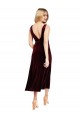 Cheap Daring Plunging V-Neckline Short Midi Length Velvet Bridesmaid Dress Canada