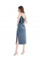 Cheap Midi Length Asymmetrical One Shoulder Velvet Slip Bridesmaid Dress Canada