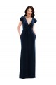 Cheap Flutter Sleeve Wrap Bodice Velvet Maxi Bridesmaid Dress with Pockets Canada