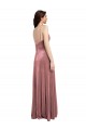 Cheap Low Scoop Back Long V-Neck Velvet Slip Bridesmaid Dress Canada